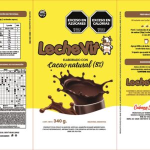 Cacao en Polvo 8% Cacao Natural LECHE VIT 340 g