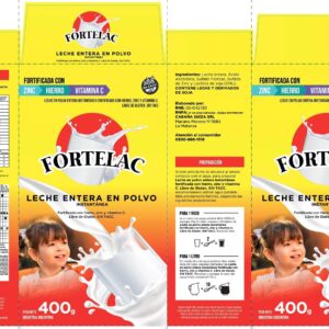 Leche Entera en Polvo Fortificada FORTELAC 400 g