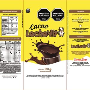 Cacao en Polvo Desgrasado Sin Gluten LECHE VIT 180 g