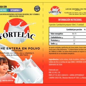 Leche Entera en Polvo Fortificada FORTELAC 5 g