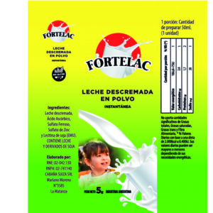 Leche Descremada en Polvo Instantanea FORTELAC 5 g